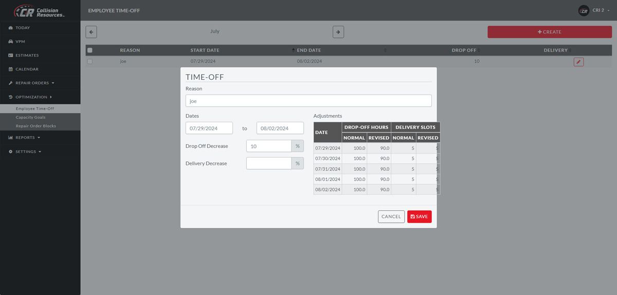 employee time adjustment