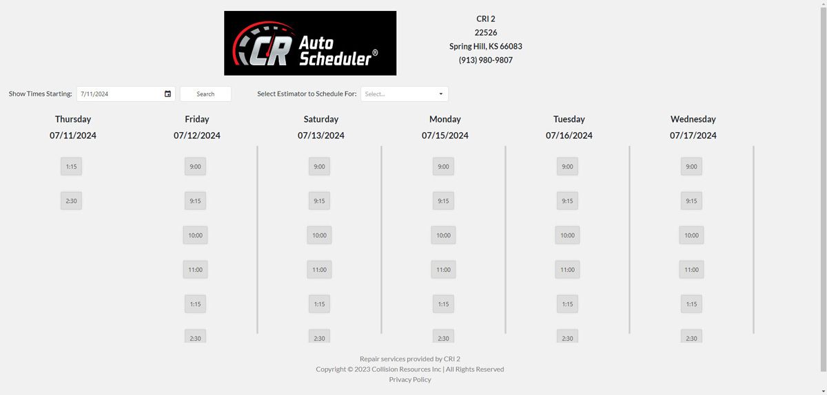 customer appointment Picker