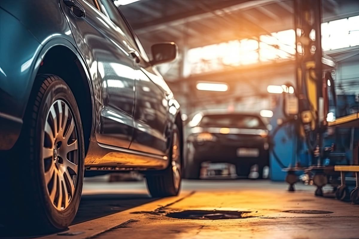 collision repair center cycling through vehicle on site